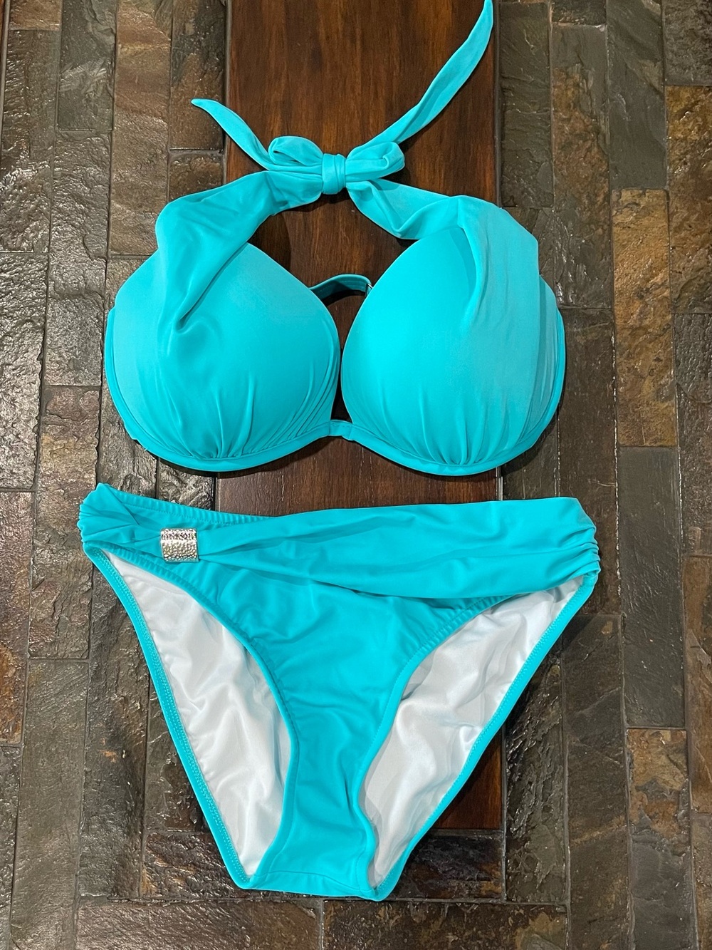 VENUS Turquoise Halter Bikini Set